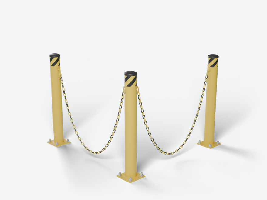 Safety Bollard: three posts and their connector