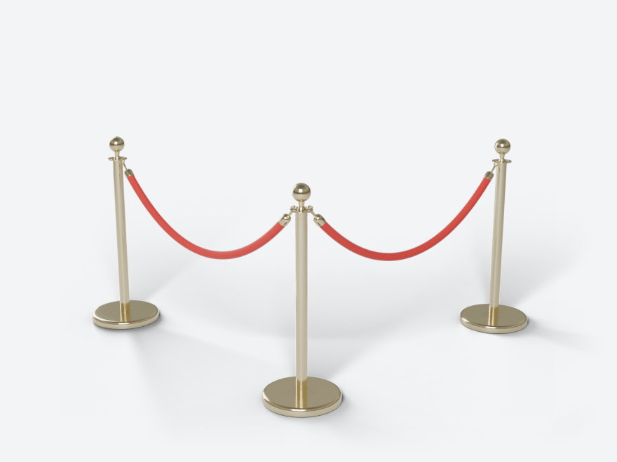 Hotel Rope Stanchion: three posts and their connector