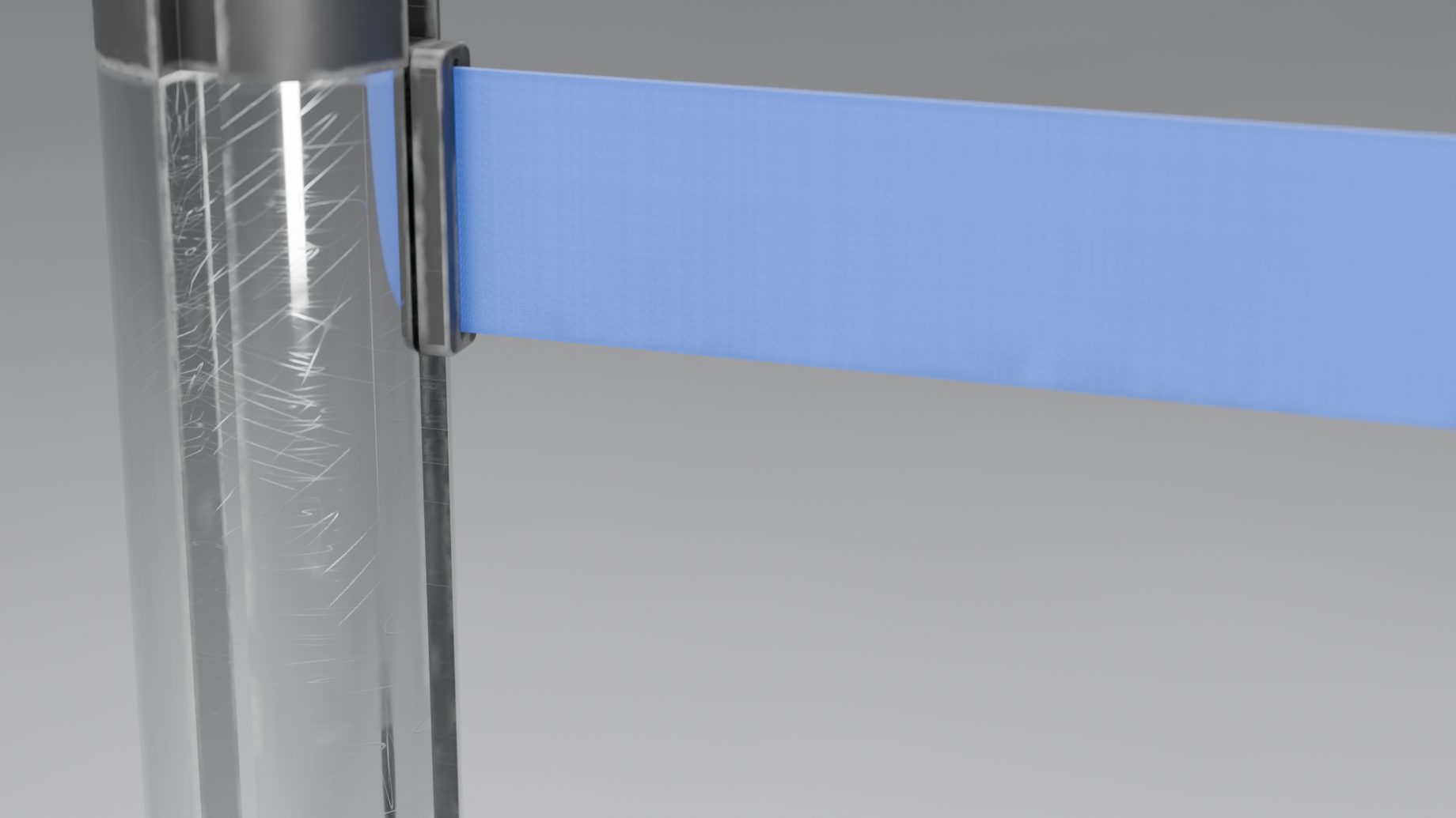 The same post head at Wear 0.7: scratches and scuffs on the tube and the plastic head
